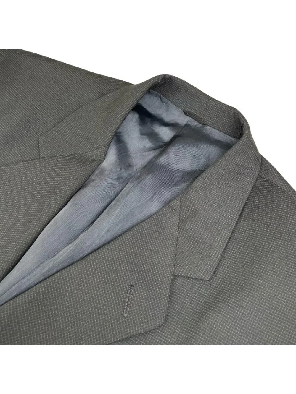 Jack Christopher Men's Bespoke 100% Wool 2-Button Blazer Black/Gray Plaid • 44R